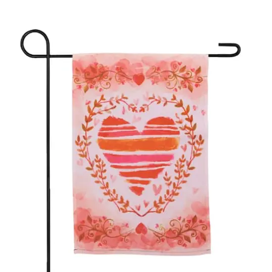 18" Watercolor Heart Valentine's Day Outdoor Garden Flag {3}