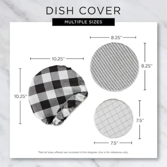 DII&reg; Assorted Stone Buffalo Check Woven Dish Cover Set {8}