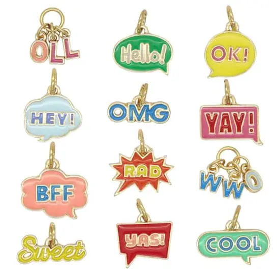 Enamel Words Charm Mix by Bead Landing&trade; {1}