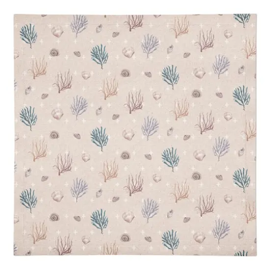 Multi Shell Coral Plus Cotton Twill Napkin Multi/White/Blush {1}