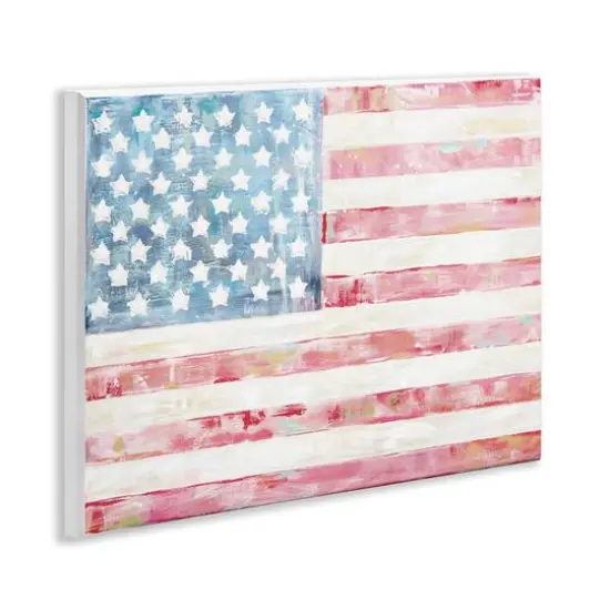 Stupell Industries Patriotic Brushed Flag Wall Plaque Art {4}