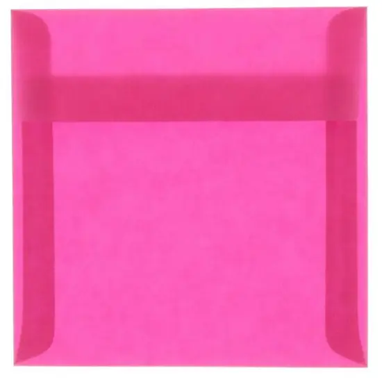 JAM Paper 6" x 6" Translucent Vellum Invitation Envelopes, 25ct. Magenta {1}