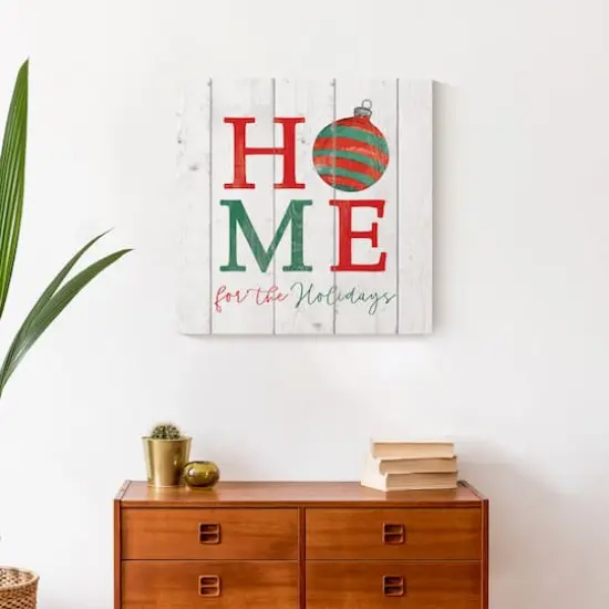 Home For Holidays Ornament 20x20 Canvas Wall Art {6}