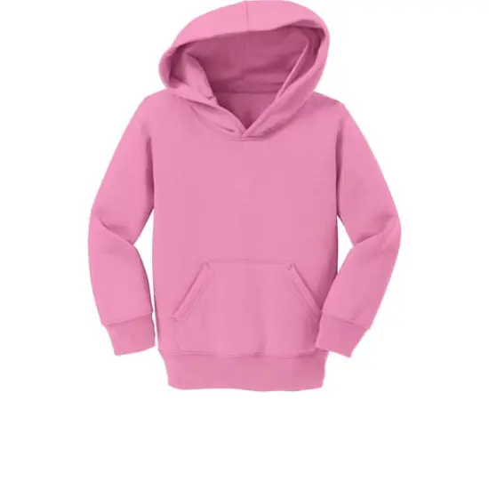 Port & Company&reg; Core Fleece Pullover Hooded Toddler Sweatshirt Candy Pink {1}