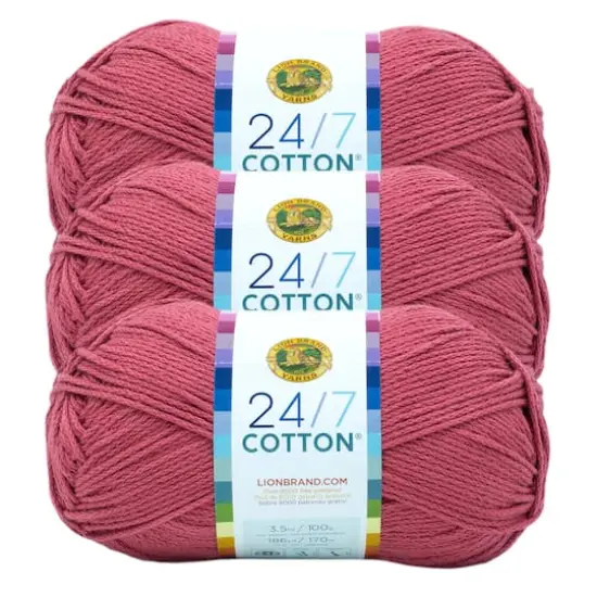 3 Pack Lion Brand&reg; 24/7 Cotton&reg; Yarn Terracotta {1}