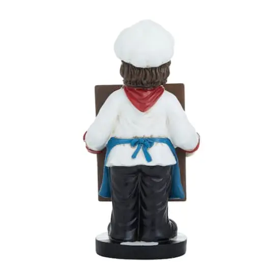 13" Polystone Chef with Black Chalkboard Sign {7}
