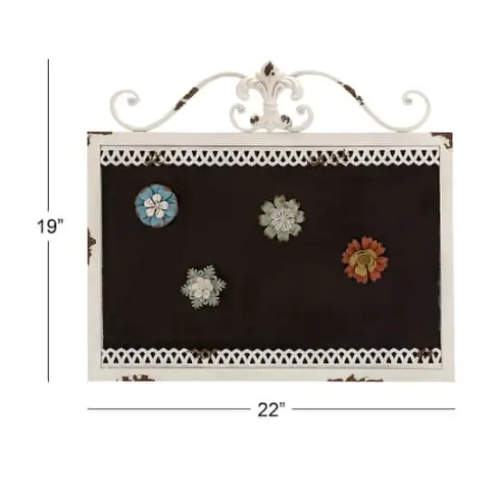 22" White Metal Farmhouse Hanging Magnet Board {8}