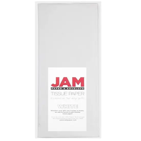 JAM Paper 20" x 26" Tissue Paper, 2 Packs of 10 Sheets White {6}