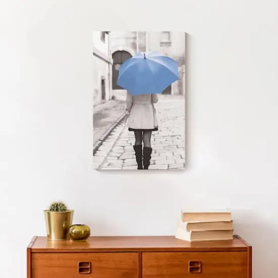 Blue Umbrella 12" x 18" Canvas Wall Art {5}