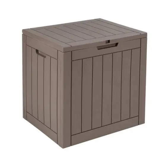 Honey Can Do 30gal. Brown Small Deck Outdoor Storage Box {1}