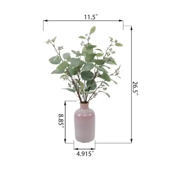 Flora Bunda&reg; 26.5" Green Eucalyptus in Mauve Ceramic Vase {4}