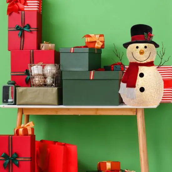 Haute Decor 18" Happy Snowman Pre-Lit LED Tabletop D&eacute;cor {3}