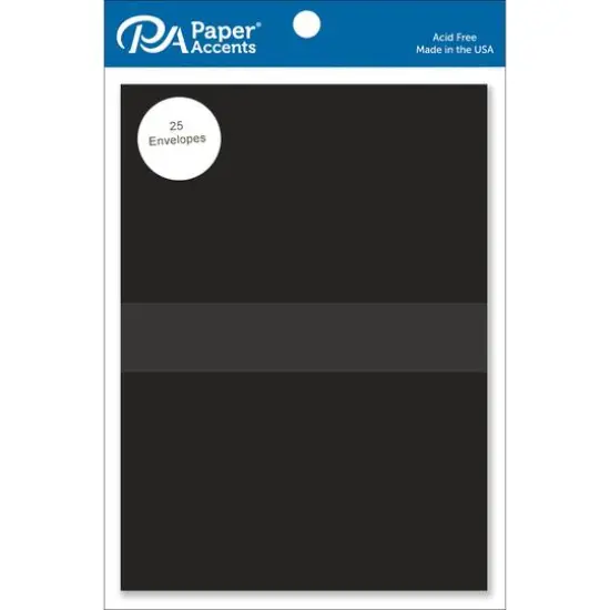 PA Paper&trade; Accents 5.25" x 7.25" Envelope, 25ct. Black {1}