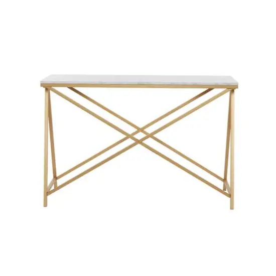 White Iron Contemporary Console Table, 31" x 47" x 14" {8}