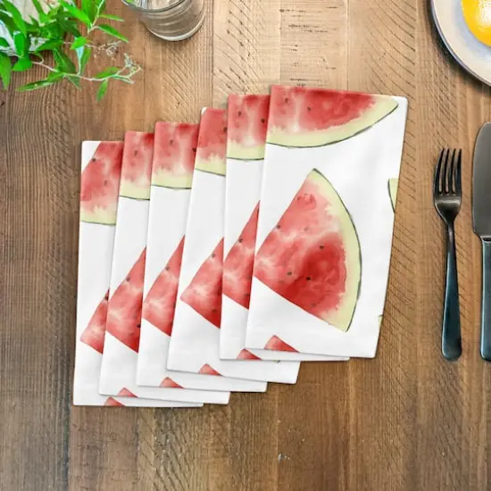 Watermelon Pattern 10" x 10" Cotton Twill Napkin {4}