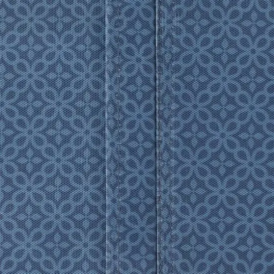French Blue Tonal Lattice Print Outdoor Tablecloth With Zipper 60" x 120" {5}