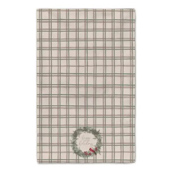 Happy Holidays Plaid Tea Towel Set {5}