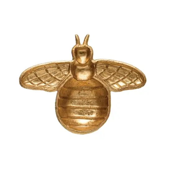 Hello Honey&reg; 8" Gold Decorative Bee Cast Iron Dish {1}
