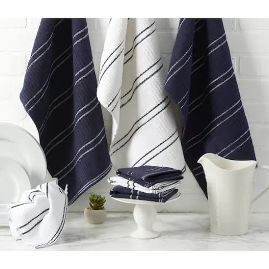 J&M Blue Ribbed Terry Dishtowels, 6ct. {7}
