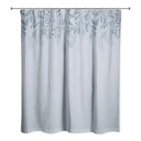 Floral Banner Shower Curtain, 71" x 74" Blue {1}