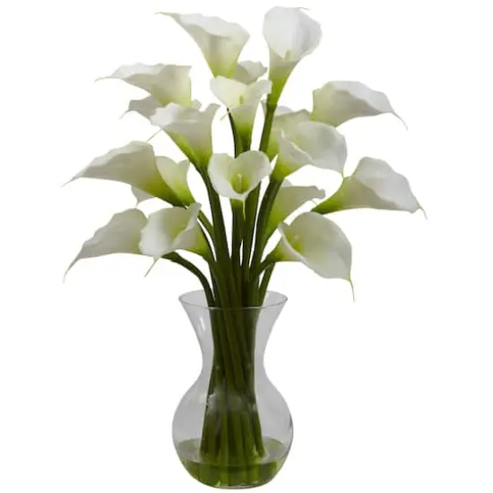 2ft. Gala Calla Lily Artificial Arrangement with Vase {1}