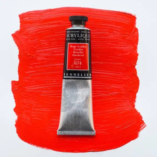 Sennelier Extra Fine Artists' Acrylic Paint, 60mL 674 Vermillion {4}