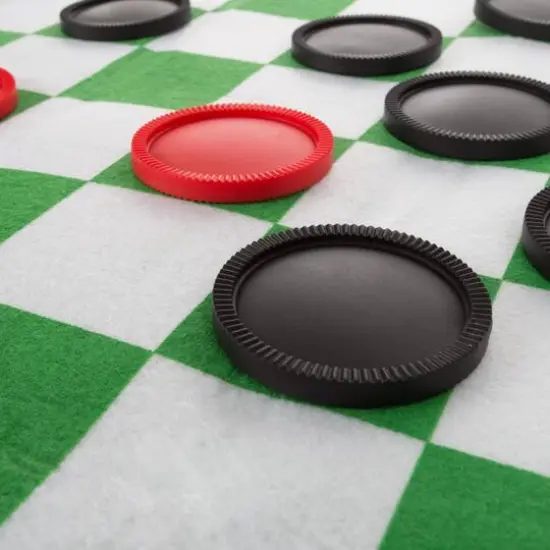 Toy Time Giant Checkers & Tic Tac Toe Reversible Game Rug {8}