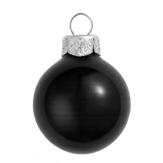 Whitehurst 28ct. 2" Shiny Glass Ball Ornaments Black {1}