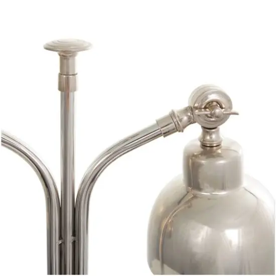 2ft. Silver Stainless Steel Desk Lamp with Dual Shades {6}