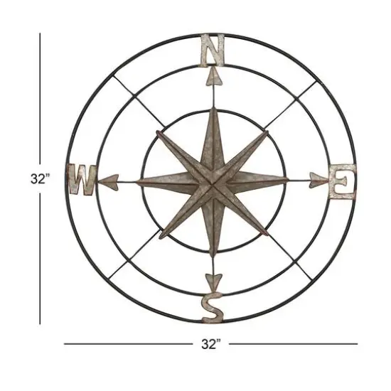 Gray Compass Metal Farmhouse Wall Decor {8}