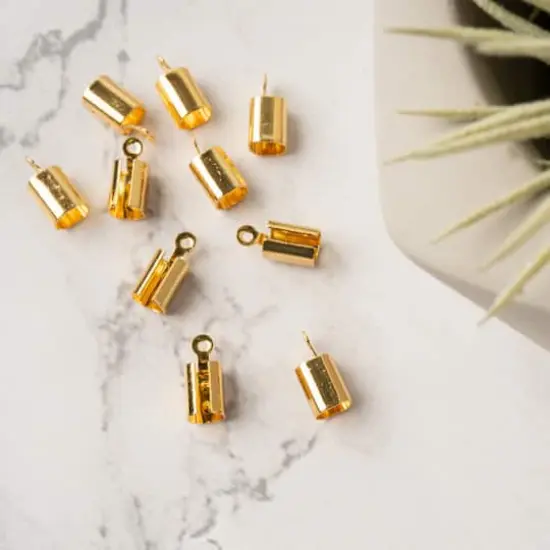 12mm Metal Cord End Crimps, 10ct. by Bead Landing&trade; 18K Gold {4}