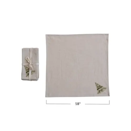 Hello Honey&reg; 18" Natural Cotton Printed Napkins with Christmas Tree, 4ct. {5}