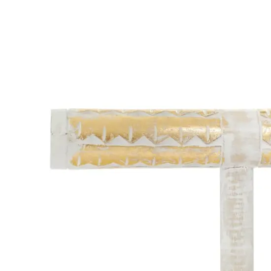 Natural Themed Gold and White Wood Jewelry Stand, 10" x 12" x 7" {6}