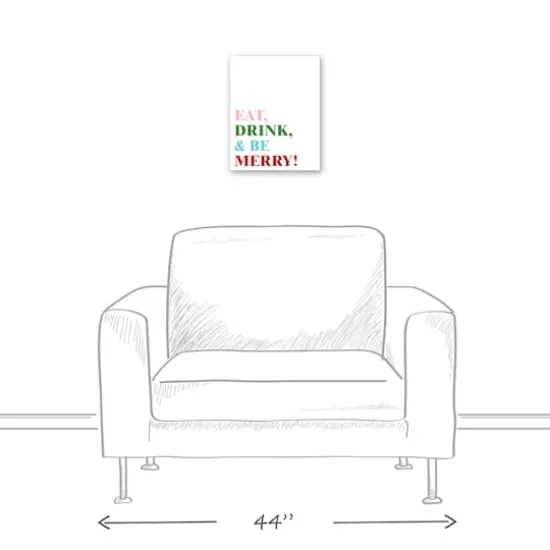 Eat Drink and Be Merry 11x14 Canvas Wall Art {6}