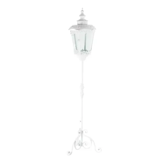 White Iron Vintage Candle Holder Lantern, 66" x 17" x 17" {4}