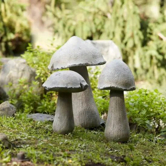 17" Faux Stone Mushroom Garden Accents. 2ct. {5}