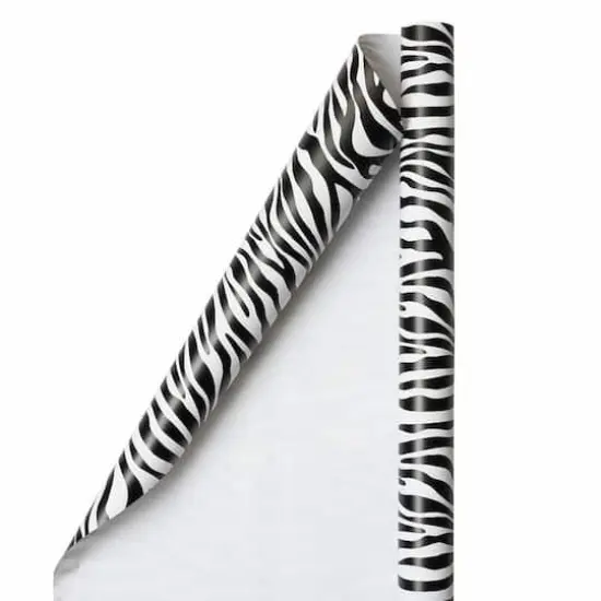 JAM Paper Safari Black & White Zebra Gift Wrap, 2ct. {1}