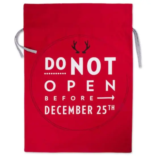 DII&reg; Do Not Open Santa Drawstring Gift Bag {1}
