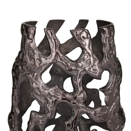 20" Contemporary Aluminum Vase Black {5}