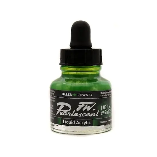 Daler-Rowney&reg; 1oz. FW Pearlescent Liquid Acrylic Ink 115 Macaw Green {1}