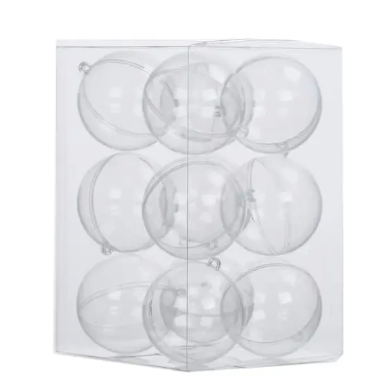 3.5" DIY Clear Plastic Snap Ball Ornaments, 12ct. by Make Market&reg; {1}