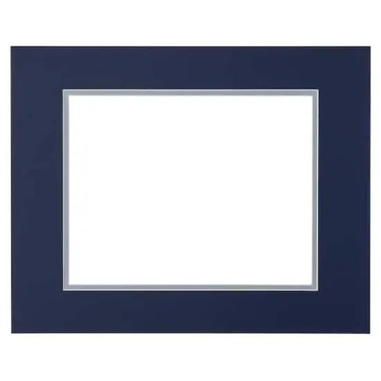 16" x 20" Double Mat by Studio D&eacute;cor&reg;, 11" x 14" Opening Midnight Blue/Bluestone {4}