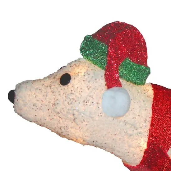 18.5" Flannel 3D Polar Bear, Clear Lights {4}