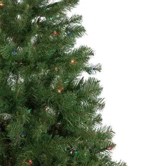 6ft. Pre-Lit Wilson Pine Slim Artificial Christmas Tree, Multicolor Lights {5}