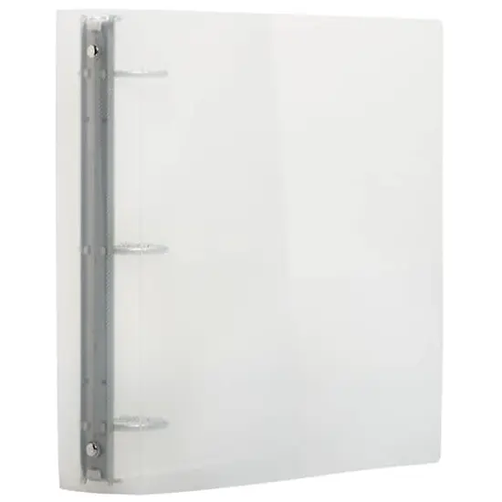 JAM Paper 2" Glass Twill Plastic 3-Ring Binder Clear {4}