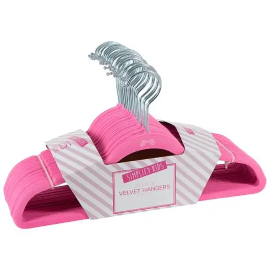 Simplify Kids Velvet Hangers, 25ct. Pink {2}