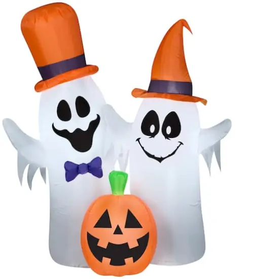 5.5ft. Airblown® Inflatable Halloween Creepy Ghosts & Pumpkin Scene {1}