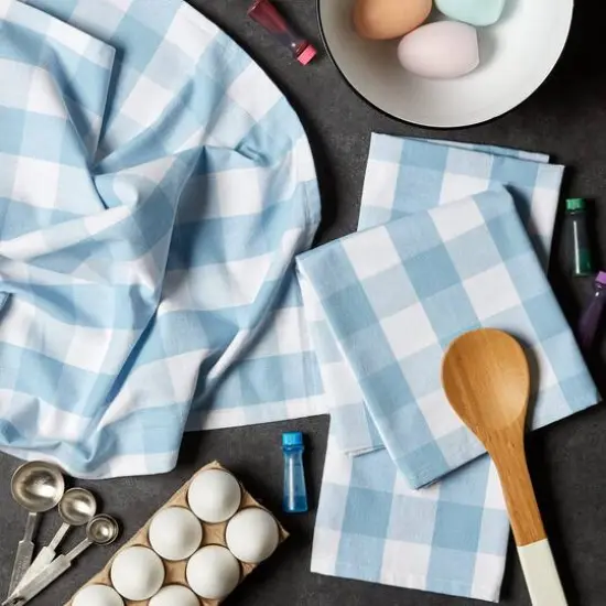 DII&reg; Light Blue Buffalo Check Dishtowel, 3ct. {5}