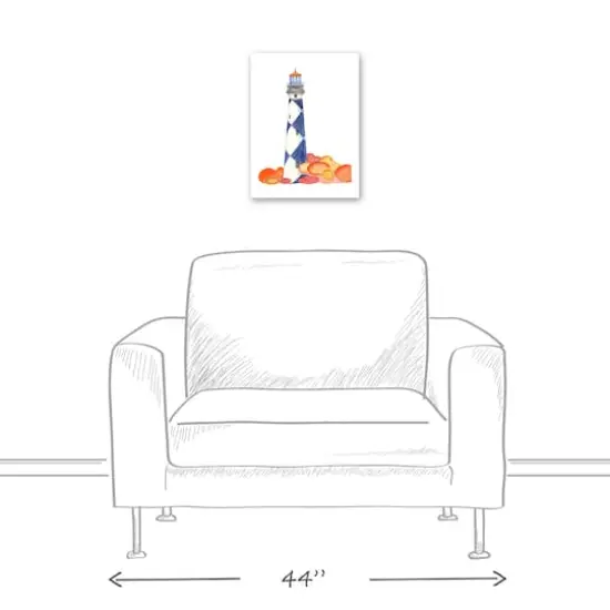 Checkered Lighthouse 12" x 16" Canvas Wall Art {4}