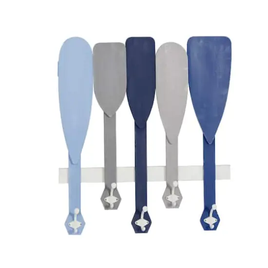 Blue Wood Coastal Wall Hook, 26" x 23" x 4" {1}